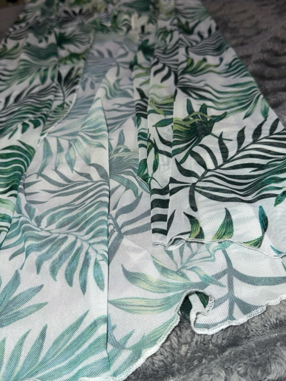 No Boundaries Green White Tropical Strapless Dress Set - Picture 5 of 6